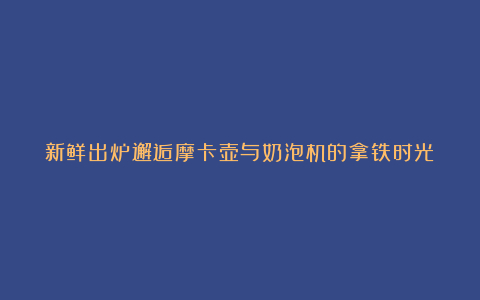 新鲜出炉邂逅摩卡壶与奶泡机的拿铁时光