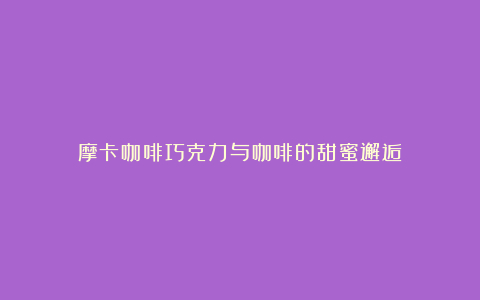 摩卡咖啡巧克力与咖啡的甜蜜邂逅